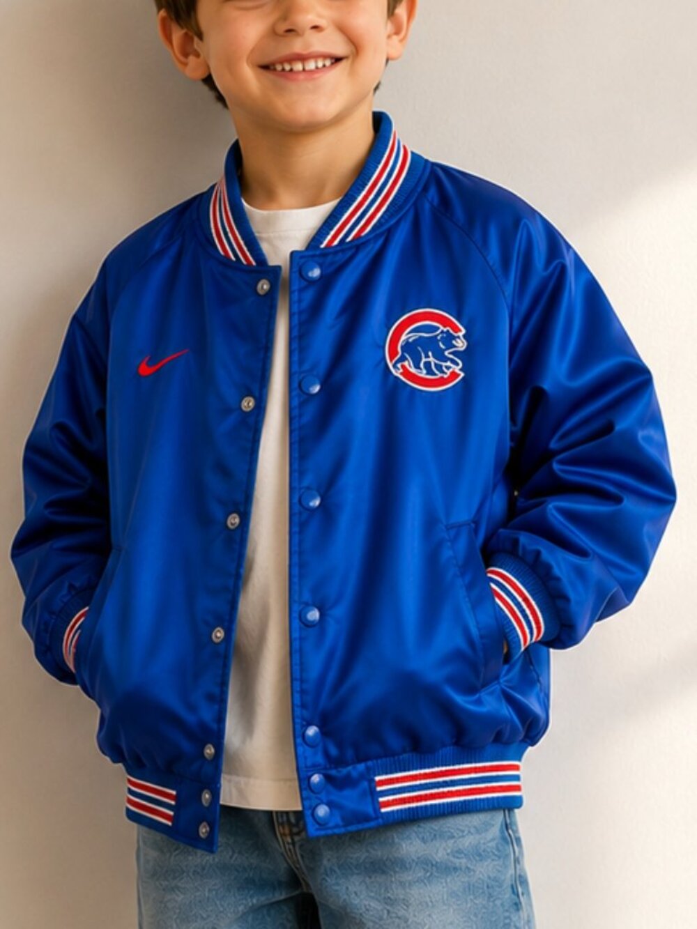 Vintage 90s Chicago Cubs Nike Team Bomber Jacket
